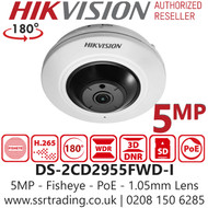 Hikvision 5MP IP PoE Fisheye Camera - DS-2CD2955FWD-I (1.05mm)