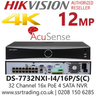 DS-7732NXI-I4/16P/S(C) Hikvision 32 Channel 32CH NVR 16x PoE 4 SATA 