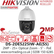 Hikvision 2MP PoE PTZ Camera - 150m IR Range - DS-2DE5225IW-AE(S5)