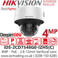 Hikvision 4MP IR Varifocal Dome PoE Camera - iDS-2CD7546G0-IZHS(2.8-12mm)(C)