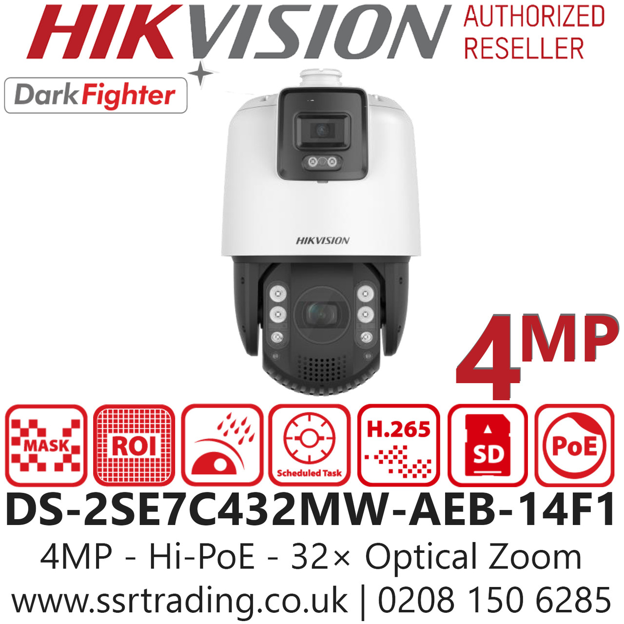 Hikvision 4MP 32× Optical Zoom PoE PTZ Camera - DS-2SE7C432MW-AEB(14F1)(P3)