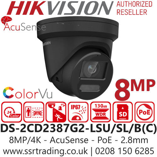 Hikvision 8mp 4k Poe Colorvu Two Way Audio Turret Ds 2cd2387g2 Lsu Sl 2 8mm B C