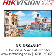 Hikvision 42.5-inch 4K Monitor - HDMI, VGA, RJ45, USB - DS-D5043UC 