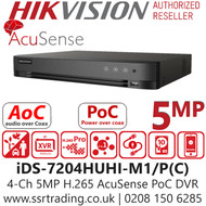 Hikvision 4 Channel 5MP H.265 AcuSense PoC DVR - IDS-7204HUHI-M1-P(C)