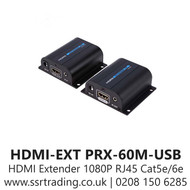 HDMI Extender 60m 1080P RJ45 Single Cat5e/6e Copper Cable KVM 60,with USB Extender -  HDMI-EXT PRX-60M-USB 