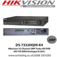 Hikvision 32 Channel 2MP Turbo HD DVR  HD TVI/AHD/Analogue H.265+ DS-7332HQHI-K4