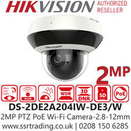 Hikvision 2MP Wi-Fi PT Dome PoE Camera - DS-2DE2A204IW-DE3/W(S6)