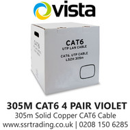 305m Solid Copper CAT6 4 Pair Cable in Violet Color