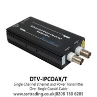Single Channel Ethernet and Power Transmitter Over Single Coaxial Cable, Ethernet Over Coaxial Extender - DTV-IPCOAX/T 