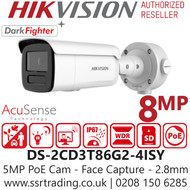 Hikvision 8MP PoE AcuSense Camera - DS-2CD3T86G2-4ISY (2.8mm)