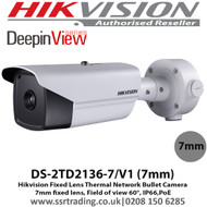Hikvision 7mm fixed lens thermal network bullet camera - DS-2TD2136-7/V1