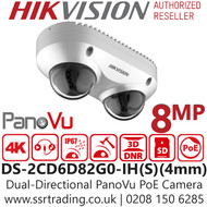 Hikvision 8MP PoE IP Dual-Directional PanoVu Camera - DS-2CD6D82G0-IHS (4mm)