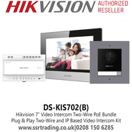 Hikvision 2-Wire Digital IP Video Intercom Kit For Villa or House, Only One Call Button - DS-KIS702(B)