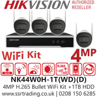 Hikvision 4MP H.265 Bullet WiFi Kit +1TB HDD - NK44W0H-1T(WD)(D)