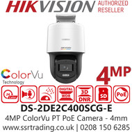 Hikvision 4MP 2- Inch ColorVu Mini PT Dome PoE Camera - DS-2DE2C400SCG-E (4mm)