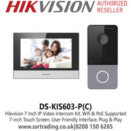 Hikvision 7 Inch IP Video Intercom Kit, Plug & Play, Wifi & PoE - DS-KIS603-P(C)