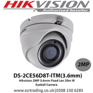 Hikvision DS-2CE56D8T-ITM 2MP 3.6mm Fixed Len 20m IR Eyeball Camera 