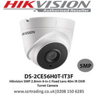  Hikvision 5MP 2.8mm 4-in-1 Fixed Lens 40m IR EXIR Turret Camera - DS-2CE56H0T-IT3F