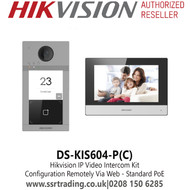 Hikvision DS-KIS604-P(C) IP Video Intercom Kit, Standard PoE, Configuration Remotely Via Web