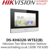 Hikvision DS-KH6320-WTE2(B) Touch Screen Two Wire Indoor Stations, 7-inch Capacitive Touch-Screen, Wi-Fi 
