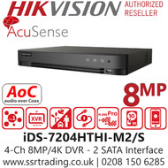 Hikvision 4 Ch 4K H.265 AcuSense AoC DVR - iDS-7204HTHI-M2/S
