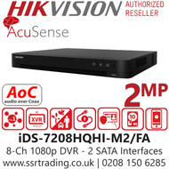 Hikvision 8 Ch 1080p 1U H.265 AcuSense DVR - iDS-7208HQHI-M2/FA