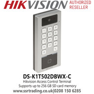 Hikvision Access Control Terminal, Supports up to 256 GB SD Card Memory - DS-K1T502DBWX-C