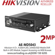 Hikvsion AE-MD5043  4Ch H.264/H.265, 2xHDD/SSD Mobile DVR 