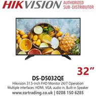 Hikvision 31.5-inch FHD 1080p HDMI VGA Monitor - DS-D5032QE