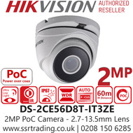 Hikvision 2MP PoC Turret Camera - DS-2CE56D8T-IT3ZE (2.7-13.5mm)