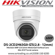 Hikvision  6MP 2.8-12mm Motorized Varifocal Lens 30m IR IP Turret camera - DS-2CD2H63G0-IZS