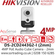 Hikvision 4MP PIR Audio Cube PoE Camera - DS-2CD2443G2-I (2mm)