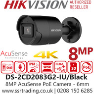 Hikvision 8MP AcuSense PoE Camera - DS-2CD2083G2-IU/B (6mm)