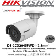  Hikvision 4MP 2.8mm fixed lens 30m IR Distance 120dB WDR Darkfighter IP Network Bullet Camera - DS-2CD2045FWD-I 