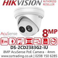 Hikvision 8MP AcuSense PoE Turret Camera - DS-2CD2383G2-IU (4mm) 