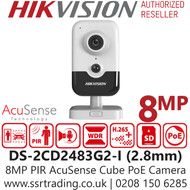 Hikvision 8MP AcuSense Cube PoE Camera - DS-2CD2483G2-I (2.8mm) 