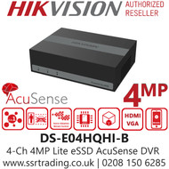Hikvision 4Ch 4MP Lite H.265 eSSD DVR -DS-E04HQHI-B 