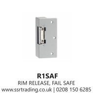 Rim release, fail safe, Euro style electric release, supplied with rim case. This fail safe version is suitable for use with dc current only. Recommended for low security internal use - R1SAF 