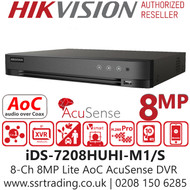 Hikvision 8 Channel 8MP AcuSense AoC  DVR  (iDS-7208HUHI-M1/S)