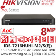 Hikvision 16CH 16 Channel AoC DVR 8MP 4K AcuSense - iDS-7216HUHI-M2/S(E)