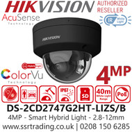 Hikvision 4MP Smart Hybrid Light PoE Camera - DS-2CD2747G2HT-LIZS/BLACK (2.8-12mm)