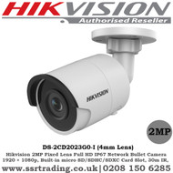  Hikvision 2MP 4mm Fixed Lens 30m IR  IP67 Built-in micro SD/SDHC/SDXC card slot EASYIP 2.0P IP Netwrk Bullet Camera - (DS-2CD2023G0-I)