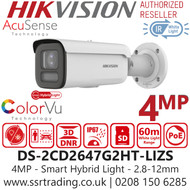 Hikvision 4MP Smart Hybrid Light PoE Camera - DS-2CD2647G2HT-LIZS (2.8-12mm)
