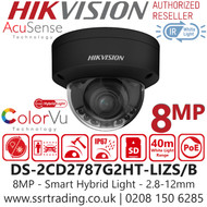 Hikvision 8MP Smart Hybrid Light PoE Camera - DS-2CD2787G2HT-LIZS /Black(2.8-12mm)