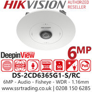 Hikvision 6MP DeepinView Fisheye IP PoE Camera - DS-2CD6365G1-S/RC (1.16mm)