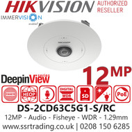 Hikvision 12MP Fisheye PoE Camera - DS-2CD63C5G1-S/RC (1.29mm)