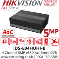 Hikvision iDS-E04HUHI-B 4-ch 5 MP 1U H.265 eSSD AcuSense DVR
