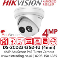 Hikvision 4MP AcuSense Turret IP PoE Camera - DS-2CD2343G2-IU (4mm)