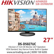 DS-D5027UC Hikvision 27-inch 4K Monitor, Build-in Speaker, Designed For Surveillance, High Reliability and Stability