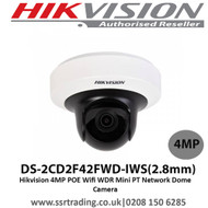  Hikvision 4MP 2.8mm fixed lens POE Wifi WDR Mini PT Network Dome  Camera - DS-2CD2F42FWD-IWS